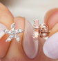 Heliophilia Silver Pendientes de Plata de Ley 925 con Oro Rosa y Circón